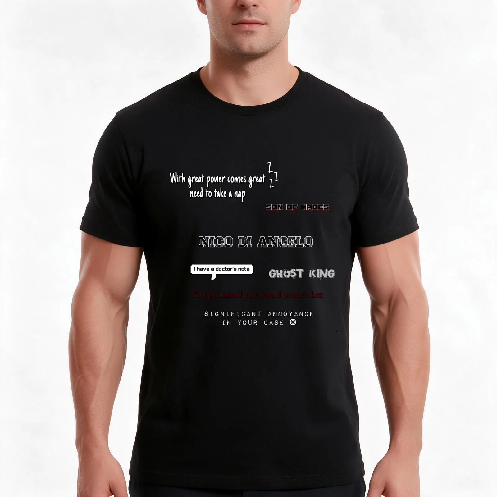 Nico quotes pack T-Shirt, Summer Casual Cotton Tee, Oversized Streetwear Tops, Vintage Graphic Print, Loose Fit Short Sleeve