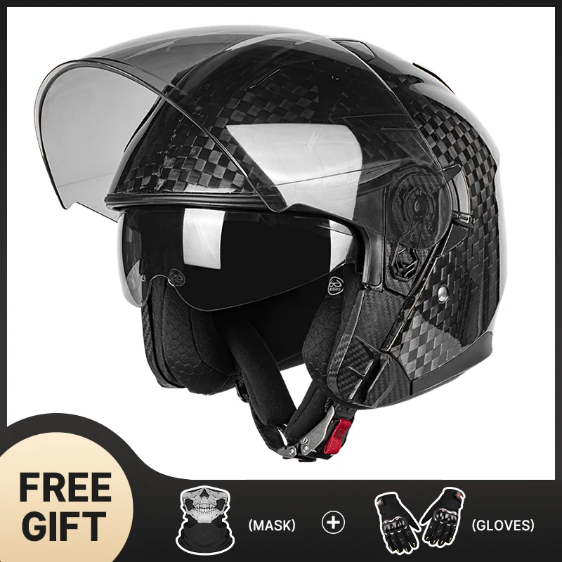 

Specifically Designed 12K Carbon Fiber 3/4 Helmet Offering More Secure and Comfortable Inner Lining During the Urban Commuting
