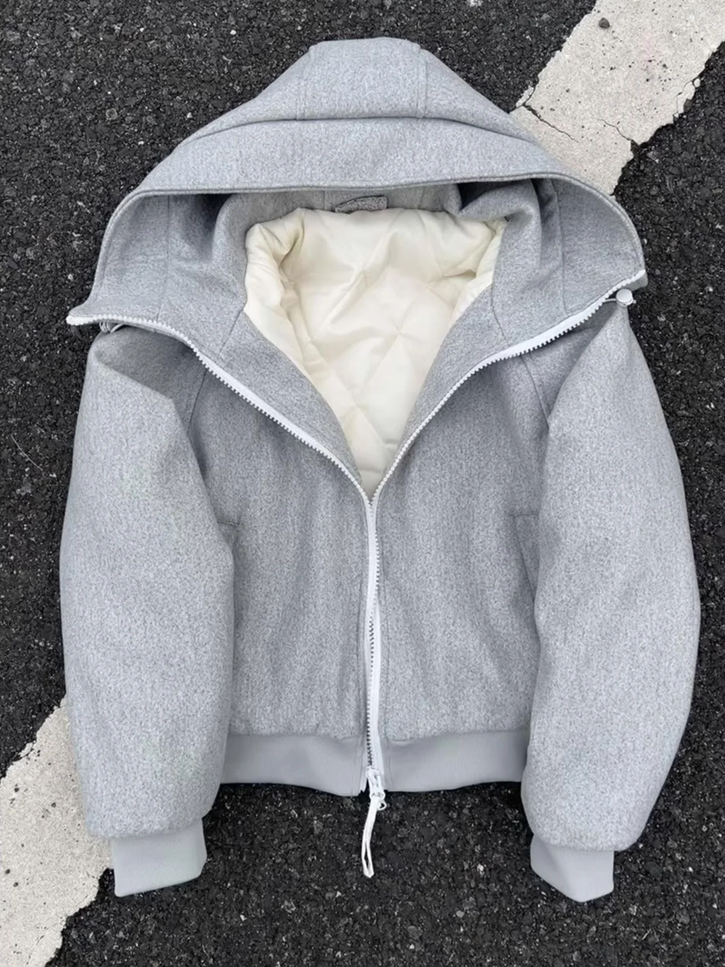 

American Sle Heavyweight High Collar Hooded Open Cardigan Sweatirt Men Winter High Design Sensation Outerwear Casual Thic...