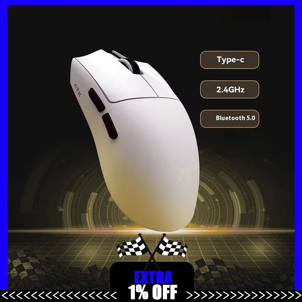 Atk X1 Pro Max Мышь X1 Ultra 3 режима Беспроводная Bluetooth-мышь Paw3950/Ultra 8k Мышь Легкая 49 г Fps Офисный геймер Подарок