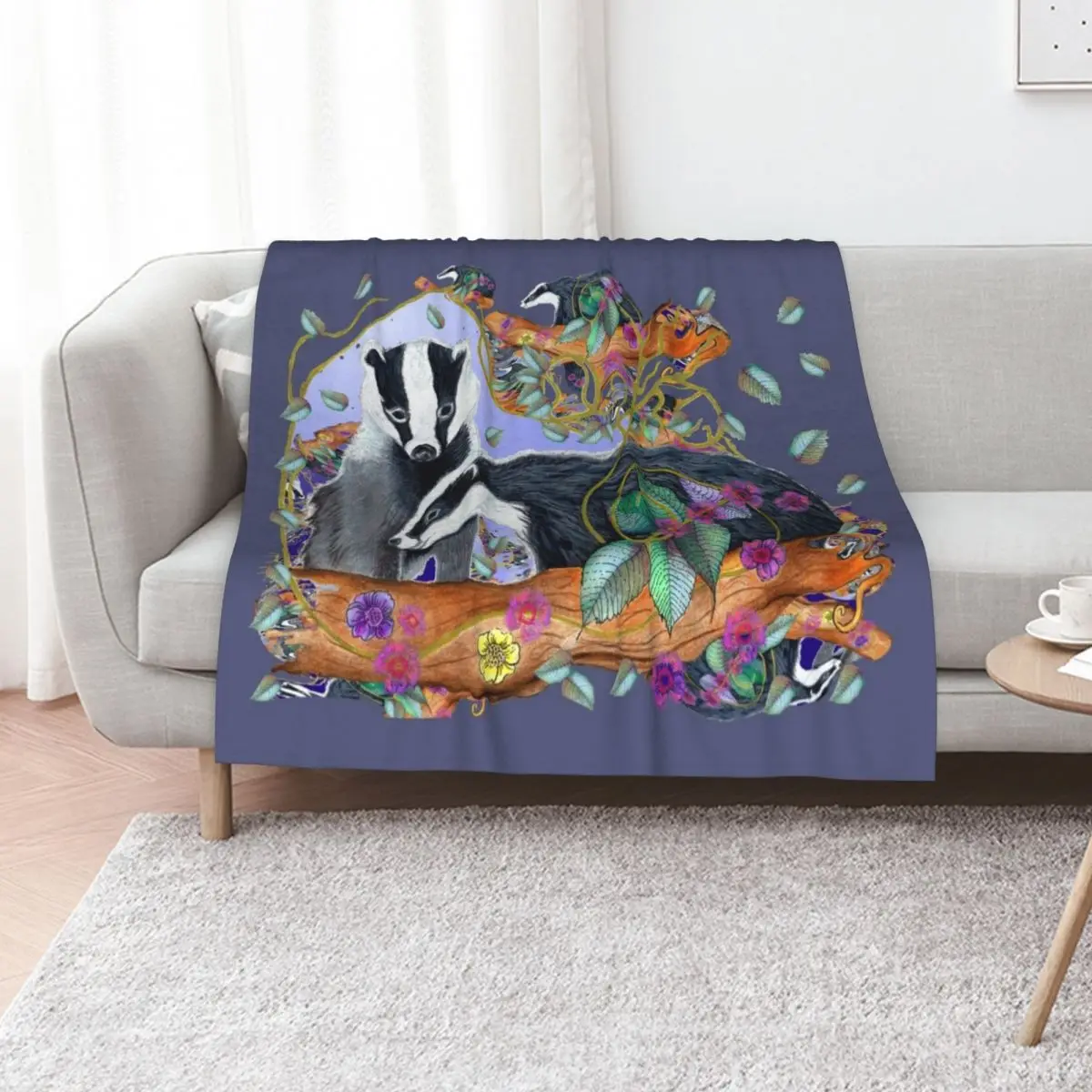 

Badger Love Throw Blanket Travel Decoratives cosplay anime For Decorative Sofa Blankets