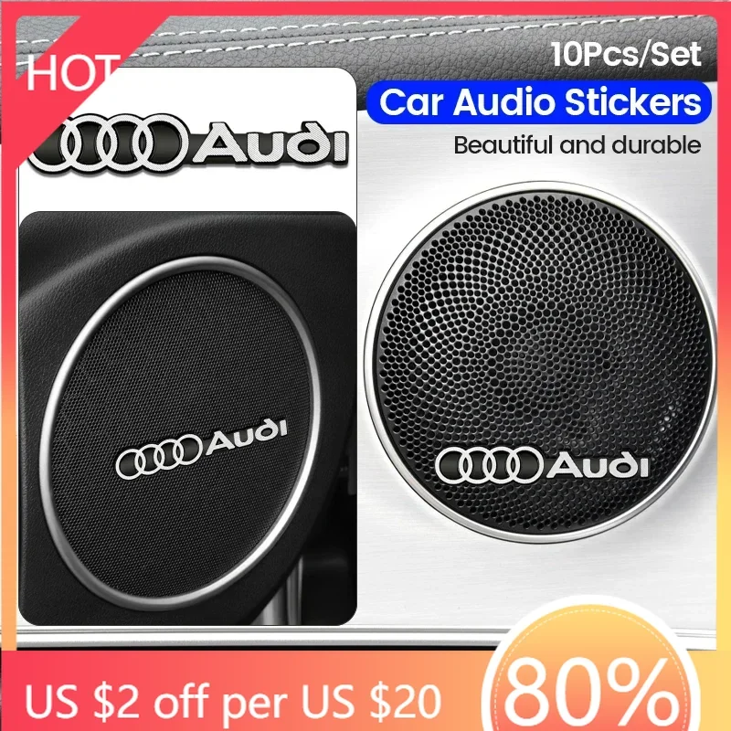 

2025 Горячие 3D металлические автомобильные аудио наклейки, эмблема, декоративные аксессуары для Audi A4 B5 B6 B7 B8 B9 A3 8P 8V 8L A5 A6 C6 C5