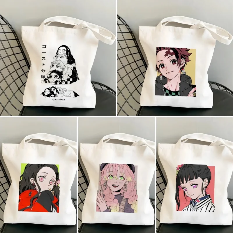 Anime Character Shopping Bag Cartoon Female Large Capacity Handbags Graphic Shoulder Bags Students Girls Printed Casual Totes