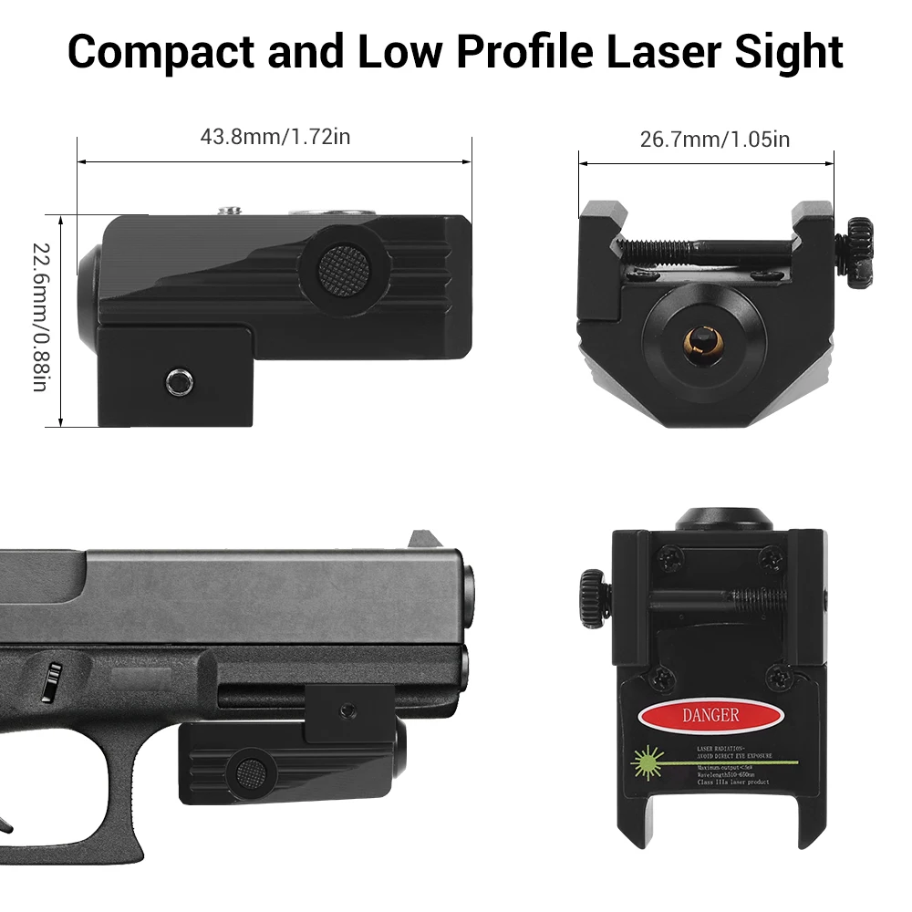 DulGreen-Lunette de visée laser à point rouge, pointeur laser, fusil, odorAirsoft, charge magnétique, accessoires de tir