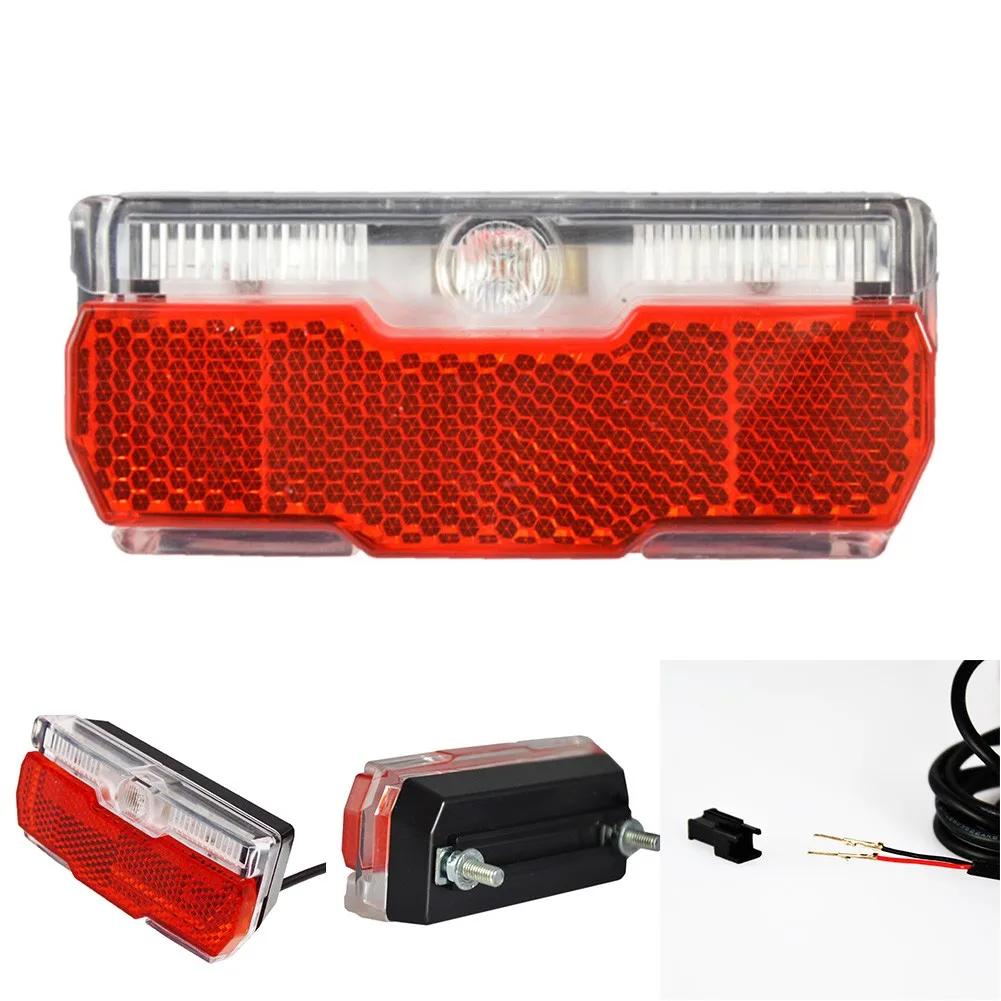 6-48V Electric Bike LED Rear Light Outdoor Night Riding TailLight Waterproof Lamp Night E-bike Safety Riding Accessories