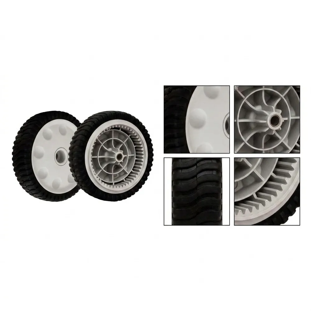 For Troy-Bilt TB200 Mower Front Tire Front Wheel Black White Front Wheel Replacement Part Gear Robust Construction