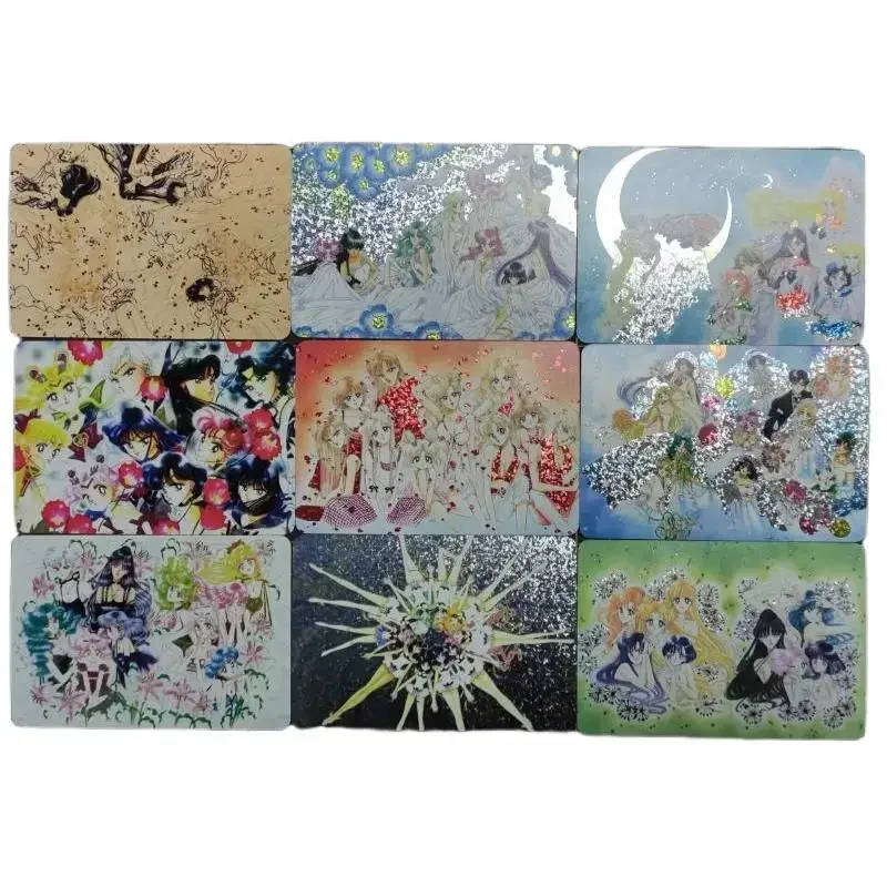 

9Pcs/set Sailor Moon Tomoe Hotaru Kaiou Michiru Anime Game Characters Self Made Classic Series Color Flash Collection Card Gift