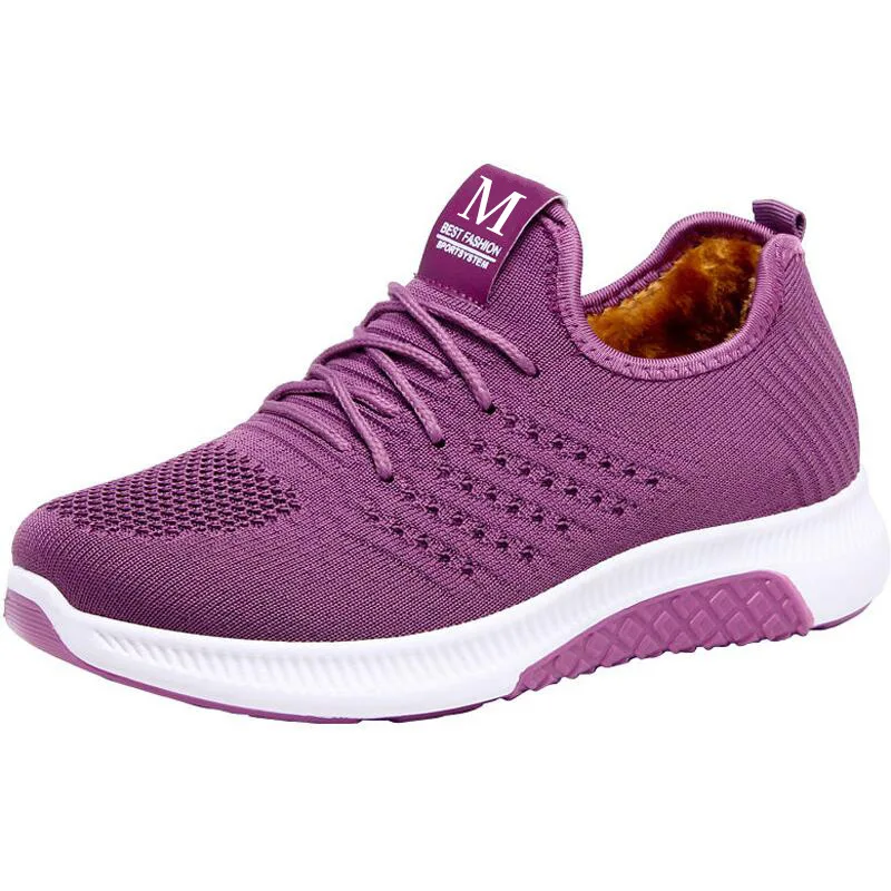 

Winter Fleece Old Beijing Cloth Shoes Thickened Anti-slip Cotton Boots Sports Shoes Middle-aged Elderly People Warm Cotton Shoes