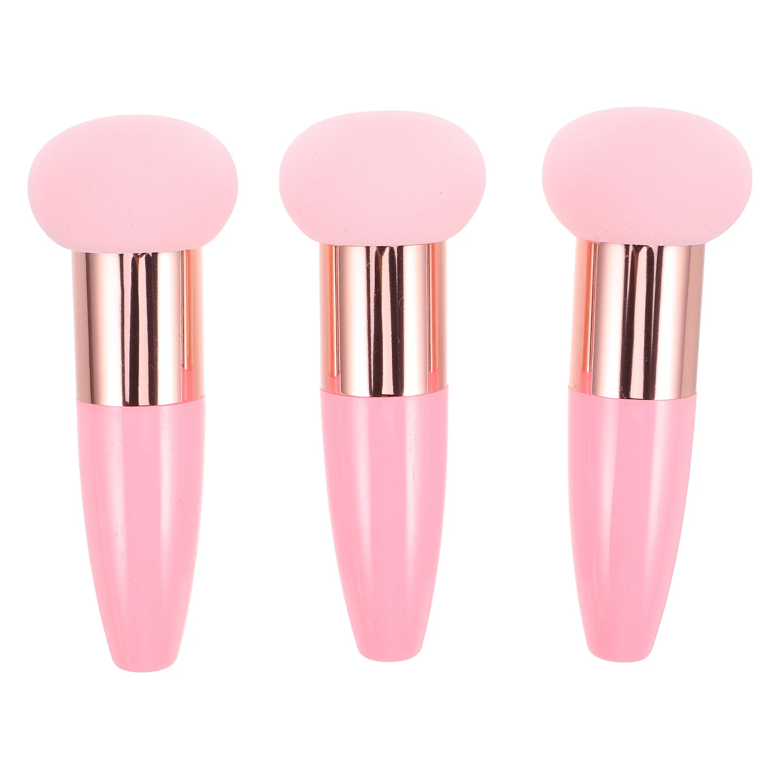 3 pçs cabeça de cogumelo maquiagem esponja de mistura de silicone macio para fundação pó blush aplicador conjunto ferramenta esponja facial
