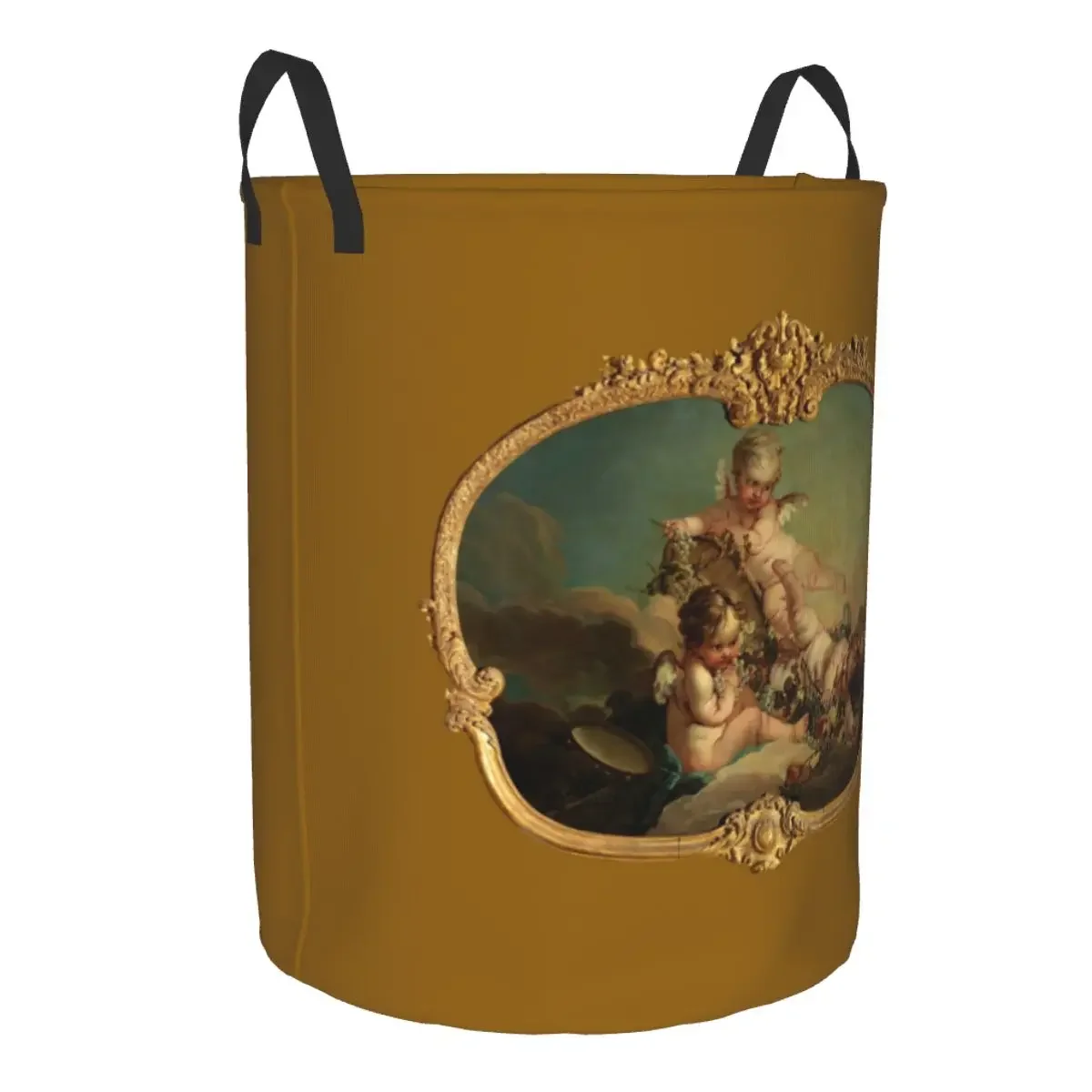 Custom Autumn Allegory Collapsible Laundry Hamper - Rococo Boucher-Style Storage Bin for Kids Nursery