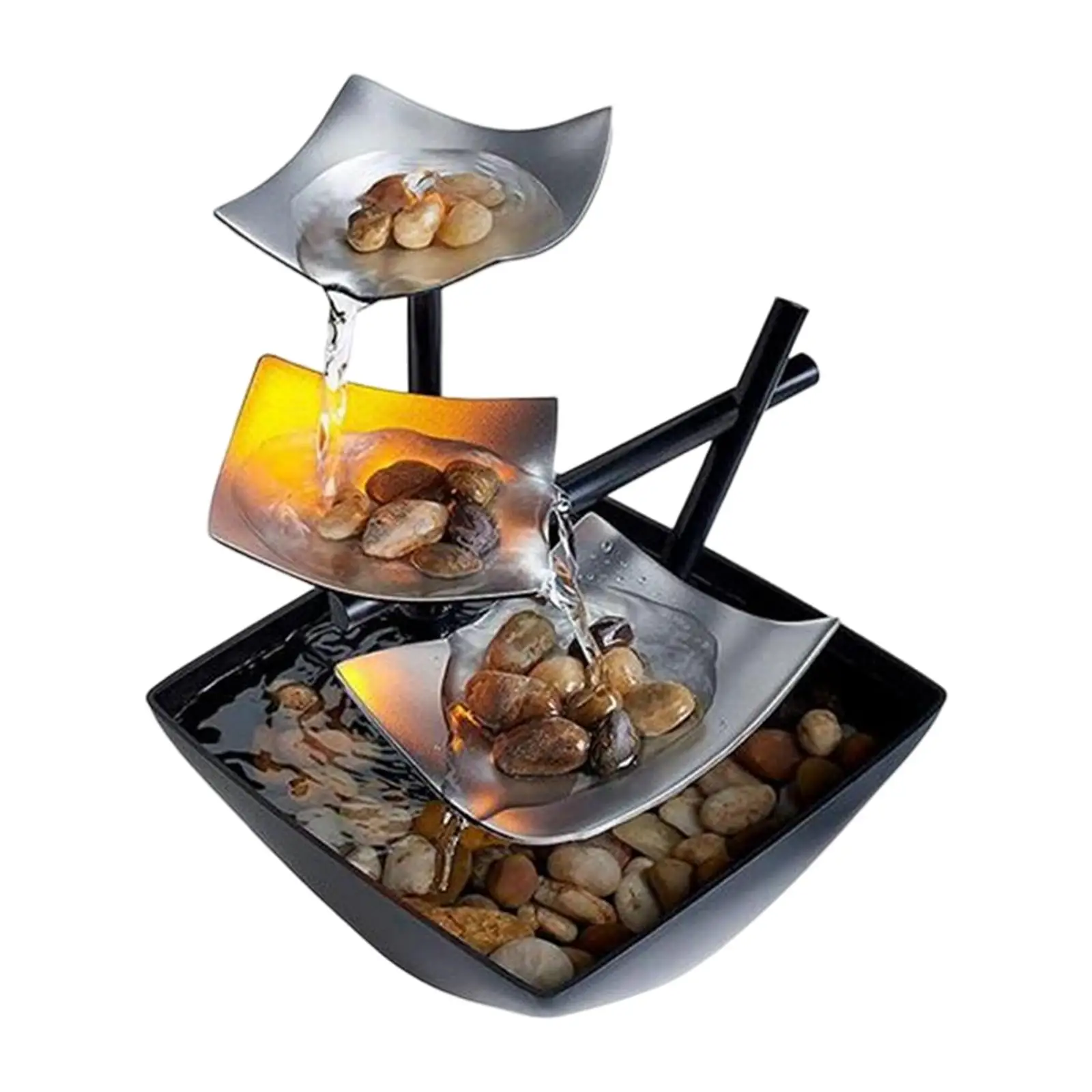 Tabletop Water Fountain Minimalist Water Desktop Fountains Indoor USB Waterfall Fountain for Indoor Feng Shui Home Decoration