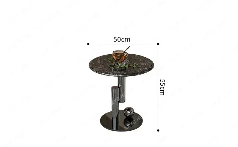 

A Natural luxury stone edge table Modern simple light luxury high-end coffee table creative round table