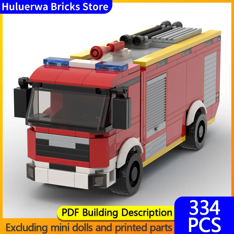 

Модель городской автомобиль MOC, строительные кирпичи, насос, пожарная машина, модульная технология, детские праздничные подарки, сборные игрушки, костюм