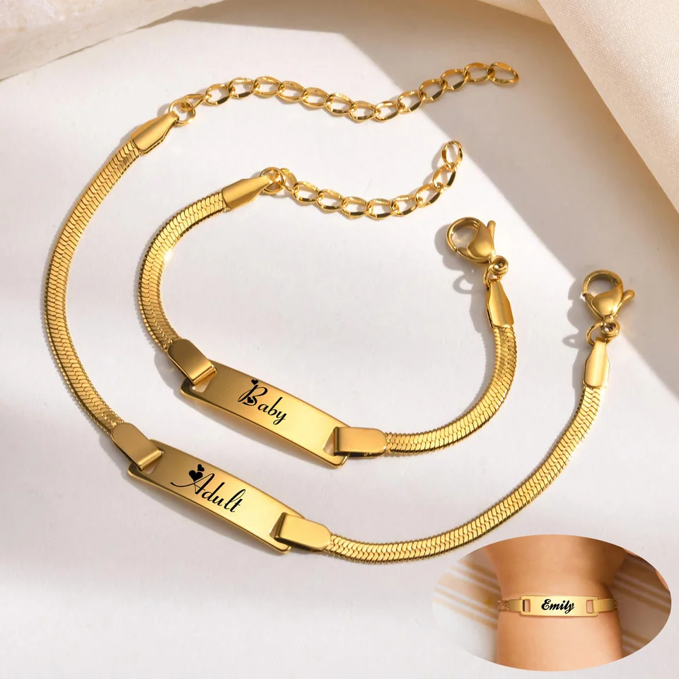 Bracciale Bimba Cuoricino In Acciaio Personalizzato – Regolabile 16-19 Cm, Nichel Free, Con Astuccio Regalo