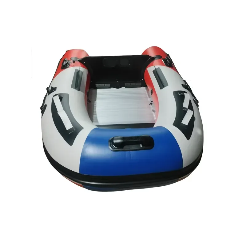 Customized PVC Material CE Certified Lightweight Inflatable Sport Yacht Fishing Boat Outboard Aluminum Floor 2 Person