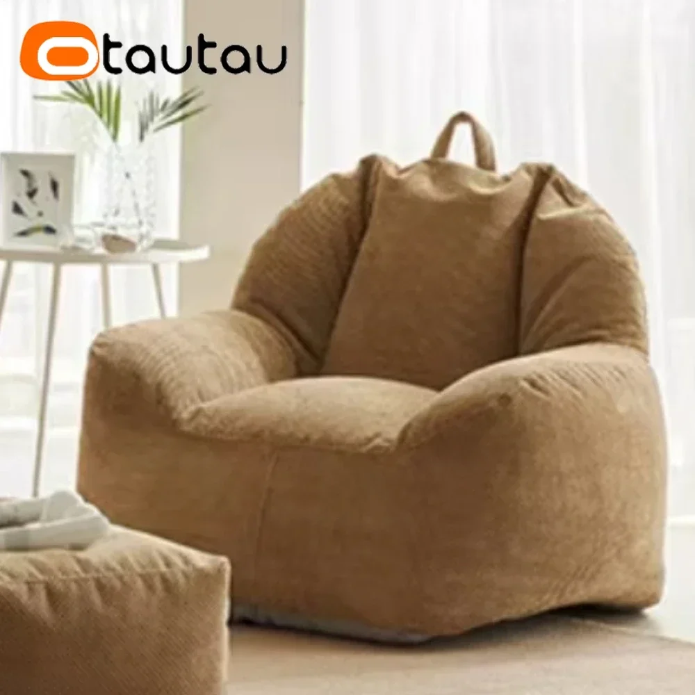 OTAUTAU Cotton Waffle Bean Bag Cover SF394【No Filler Inside! You Need To Buy Filler By Yourself !】