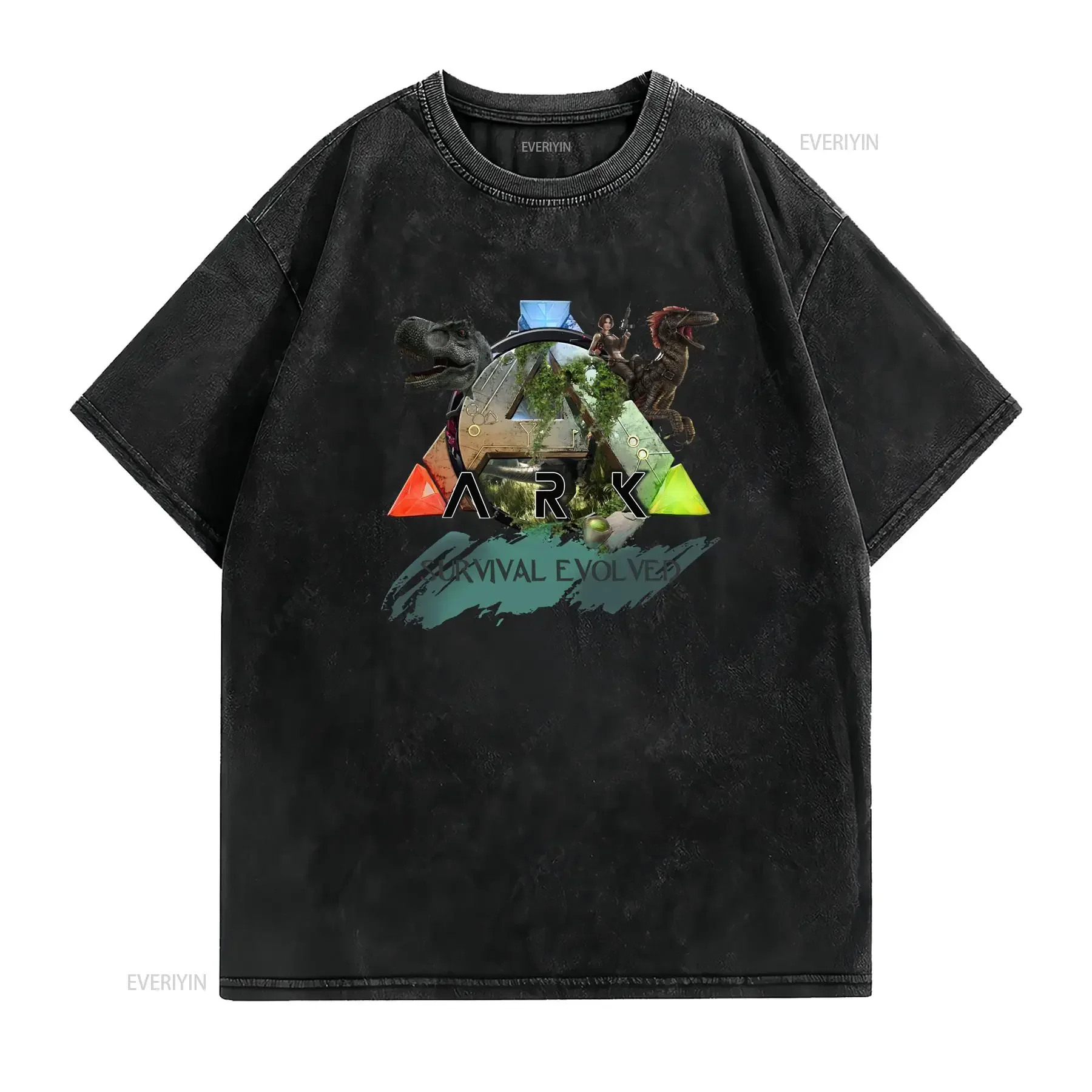 Cool T Shirt for Men Ark Survival Evolved Game Crazy 100 Cotton O Ne vintage Washed Comfortable Versatile designer clothes