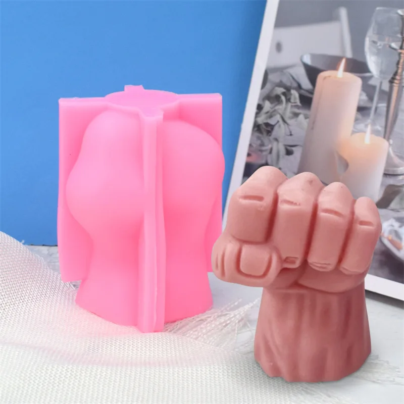 Fist Candle Silicone Mold Sugar Craft Chocolate Baking Fondant Cake Decorating Tools DIY Epoxy Handmade Soap Plaster Moulds M481