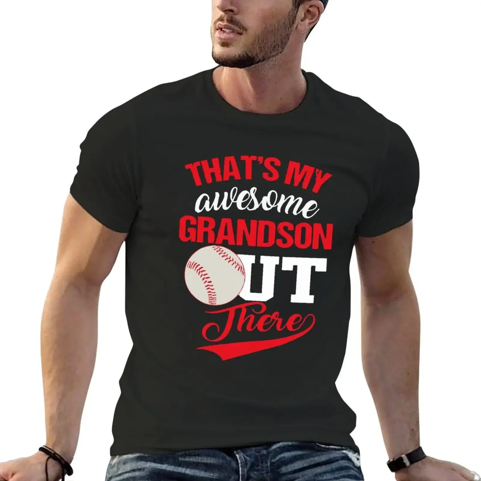 

That's My Grandson Out There Gift Women Baseball Grandma Funny T-Shirt summer tops animal prinfor boys mens champion t shirts