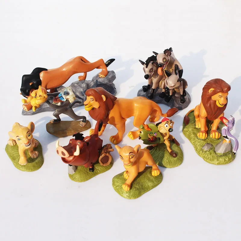 Figuras de acción de PVC de Los Reyes Leones, Simba, Nala, Timon, Mufasa y Scar, juego de 9 piezas, juguetes clásicos, regalos de Navidad