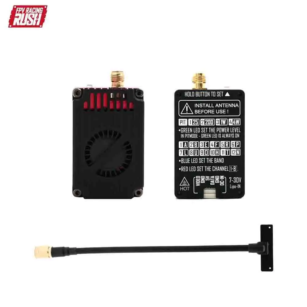 

RUSHFPV 4.8GHz 6.1GHz 4W Video Transmitter with Omni Directional Transmitter Antenna for FPV Long Range Drone RC Parts New 2025