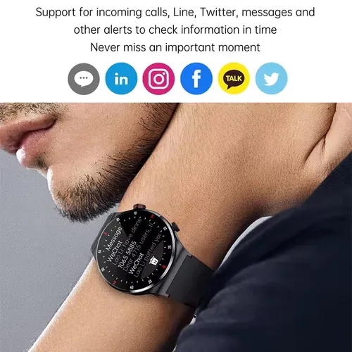 Imagen 2 del producto 2025 NFC Bluetooth llamada reloj inteligente hombres pantalla completa GPS pulsera deportiva impermeable ECG Monitor de salud SmartWatch para IOS Android