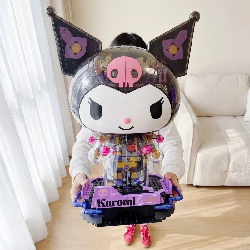 

Sanrio Building Blocks Kurome Semi-mechanical Rough Assembly Model Children's Cartoon Mechanical Toy Ornaments Collection Gift