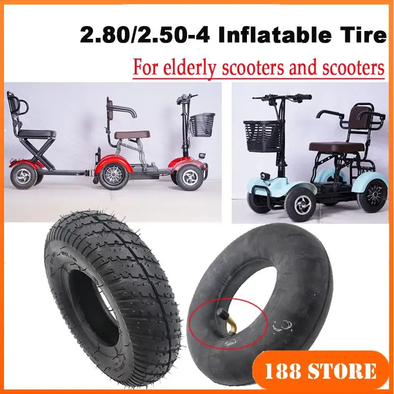 2.80/2.50-4 Tire Inner Tube for Gas / Electric Scooter ATV Elderly Mobility Scooter 2.80*2.50-4 Tyre Accessory