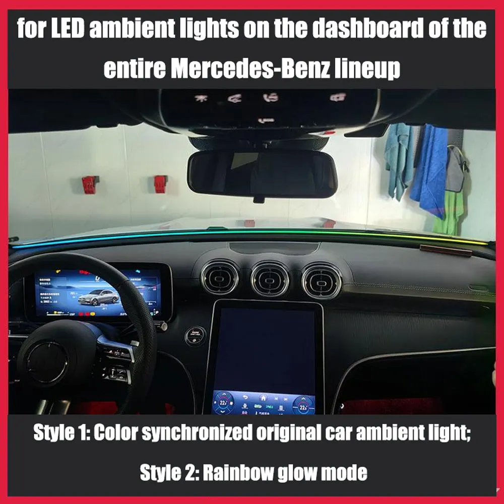 

LED Dashboard Ambient Lights for Mercedes-Benz A/B/C/GLC/E/GLE/GLS/S Class Interior 64-Color LED Ambient Lights
