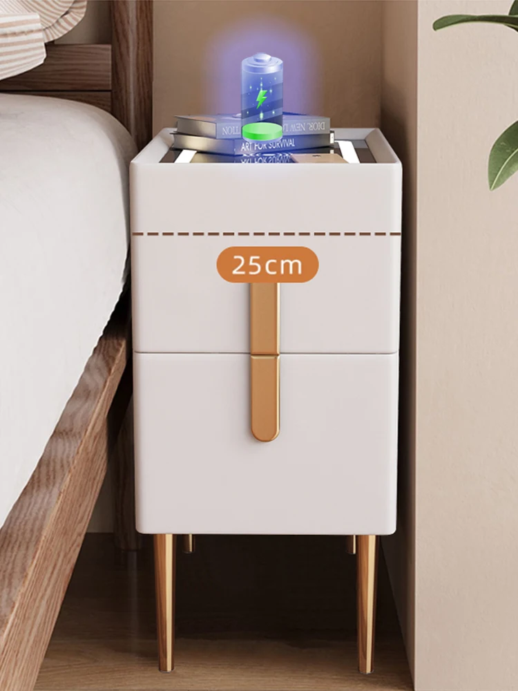 Rechargeable multifunctional small-sized bedside cabinet Very narrow mini bedside cabinet
