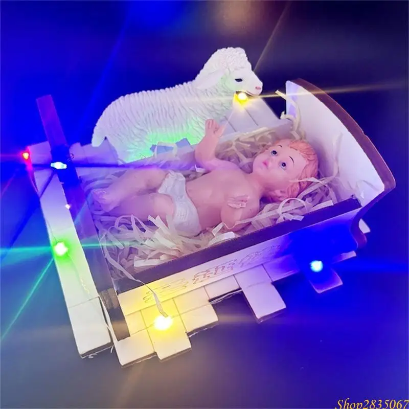 Manger Scene Elegant Holy Nativity Figure Ornament Decor Tabletop Decoration 831F view 3