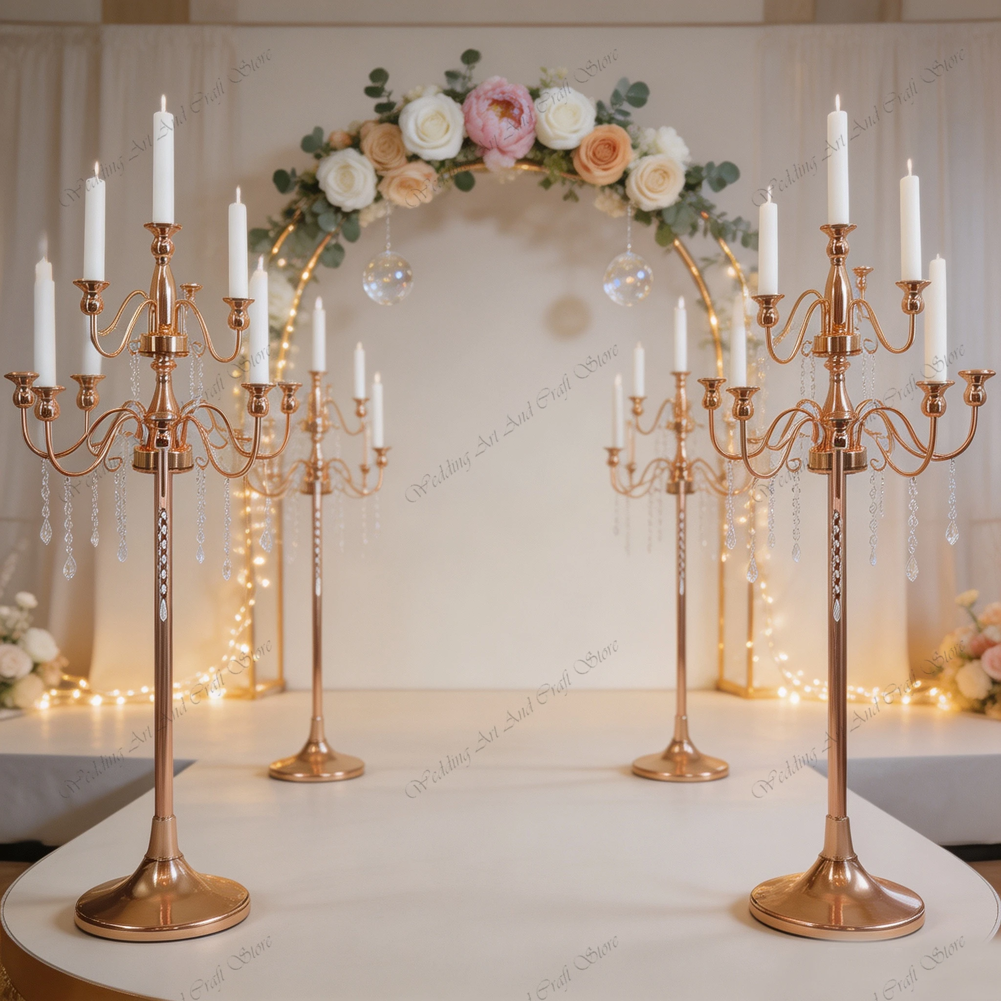 6pcs f30 13 Arms Wedding Home Decoration Item Metal Candle Stand Wedding Road Lead Props Metal Candlesticks Candle Stand ivy1248