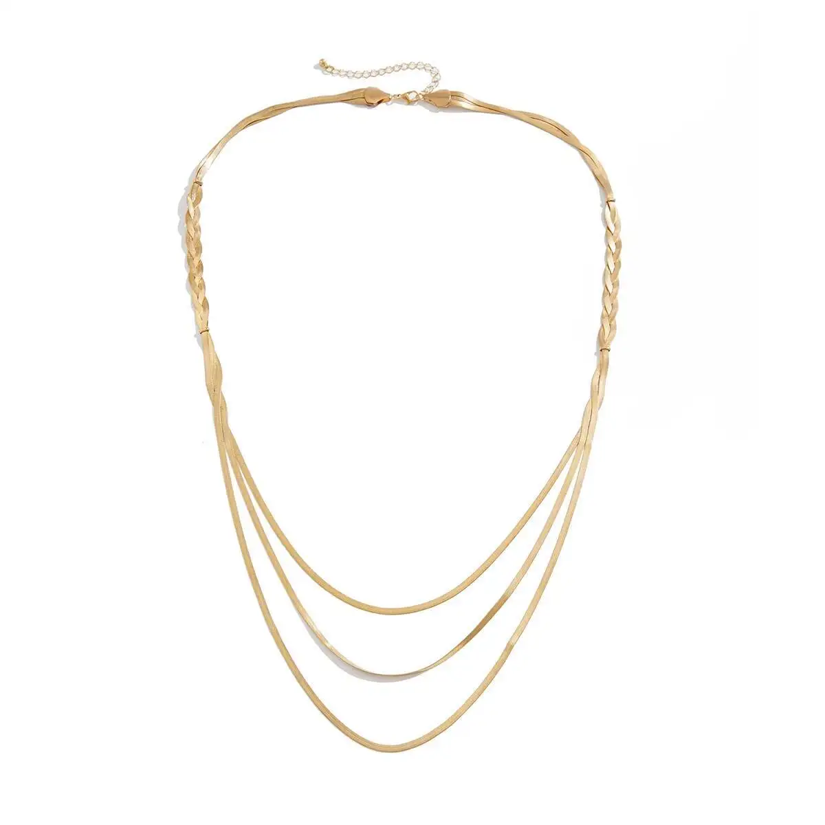 SHIXIN Vintage Multi Layer Flat Snake Chain Long Necklace Women Sexy Gold Color Adjustable Choker Sweater Chain Party Jewelry