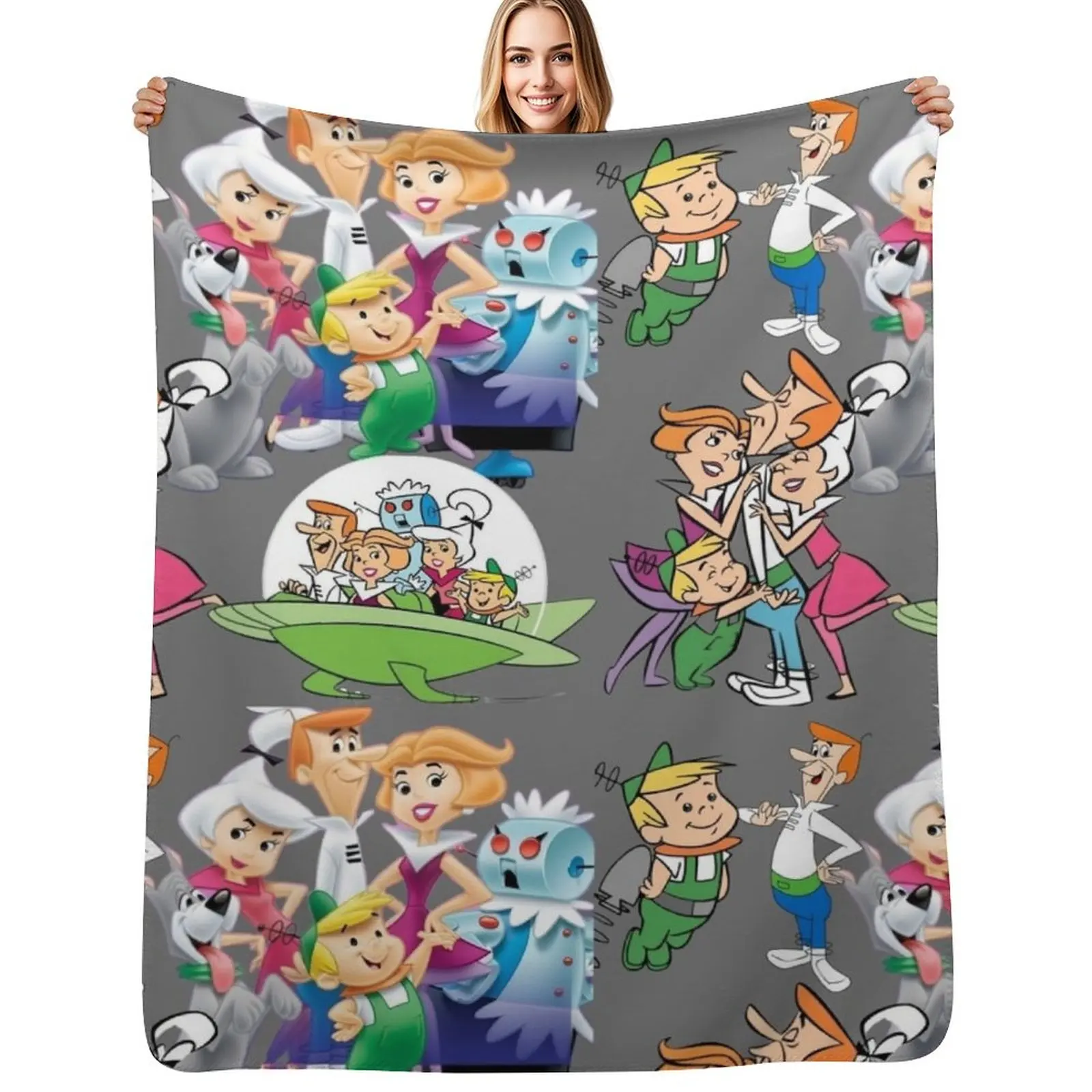 

the jetsonsthe jetsonsthe jetsonsthe jetsons Throw Blanket Hairy Sofa Soft Plaid Blankets