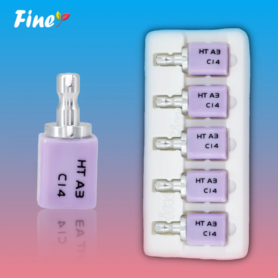 

5Pcs/box Dental Lithium Dislicate Blocks C14 Ceramic Block HT/LT for CAD CAM Cerec Veneer Milling System Dentistry Materials
