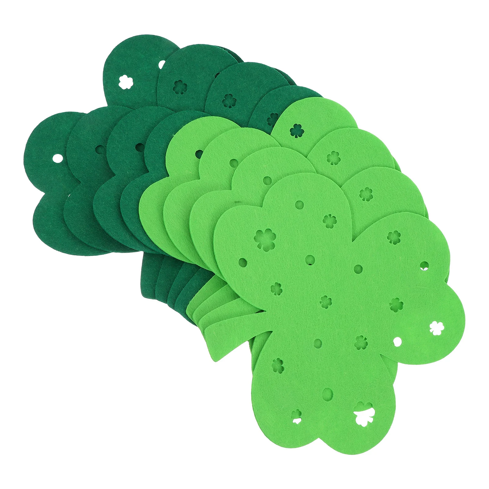 

8Pcs Green Shamrock Placemats Felt Table Protectors for St Patrick's Day Holiday Decorations Heat Resistant Dining Surface