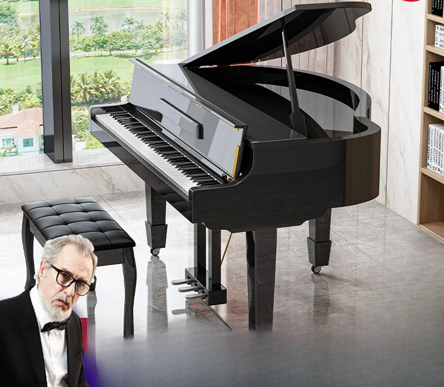 German Triangle Electric Piano 88 Keys Weighted Home Upright Piano for Children Professional Grading Performance Adults