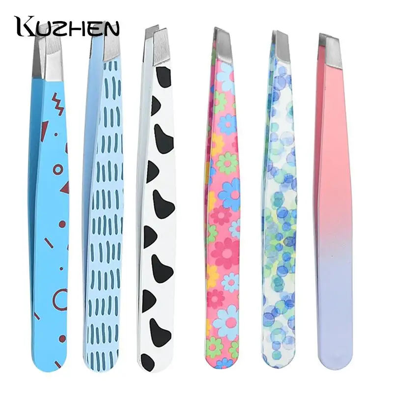 Professional Stainless Steel 96 Eyebrow Clip Cartoon Pattern Eyebrow Tweezers Trim Eyebrow Eyebrow Clip Makeup Eyebrow Clip