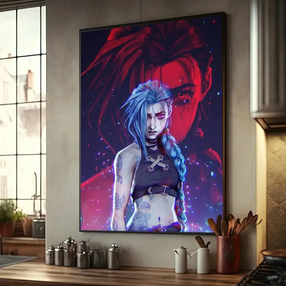 Cartoon Anime Game Arcane L-LOL Jinx Main Art Movie Canvas Painting Posters for Living Room Bar Decoration Room Wall Decor