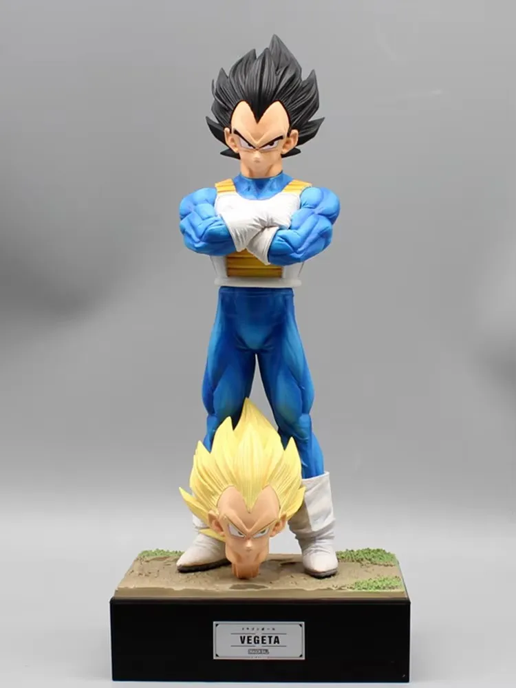 30cm Dragon Ball Figures Vegeta Figure 2 Heads Vegeta anime Figurine Pvc Statue Models Dolls Collection Desk Ornaments Toys Gift