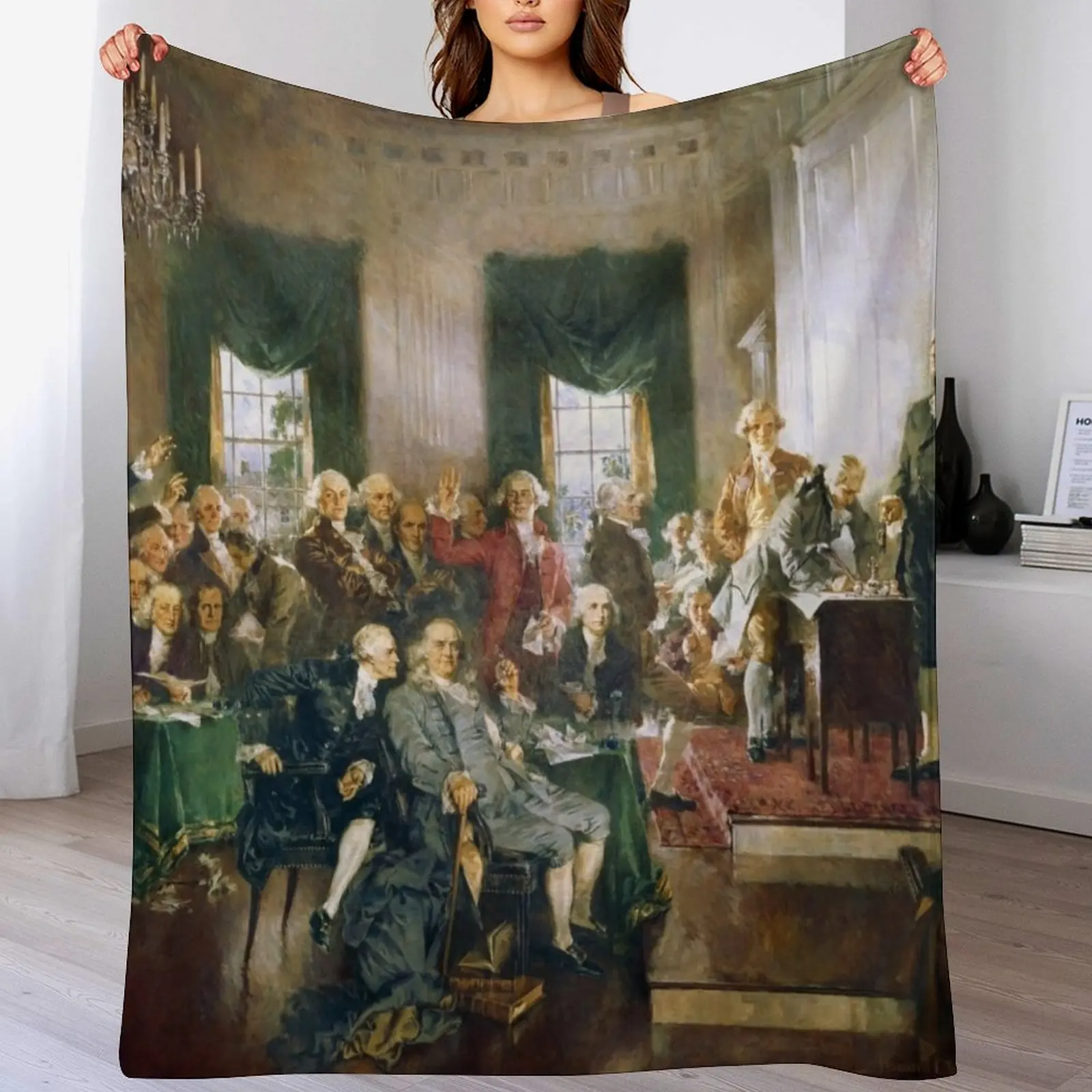 

The Signing of the Constitution of the United States - Howard Chandler Christy Throw Blanket Weighted Bed covers Blankets