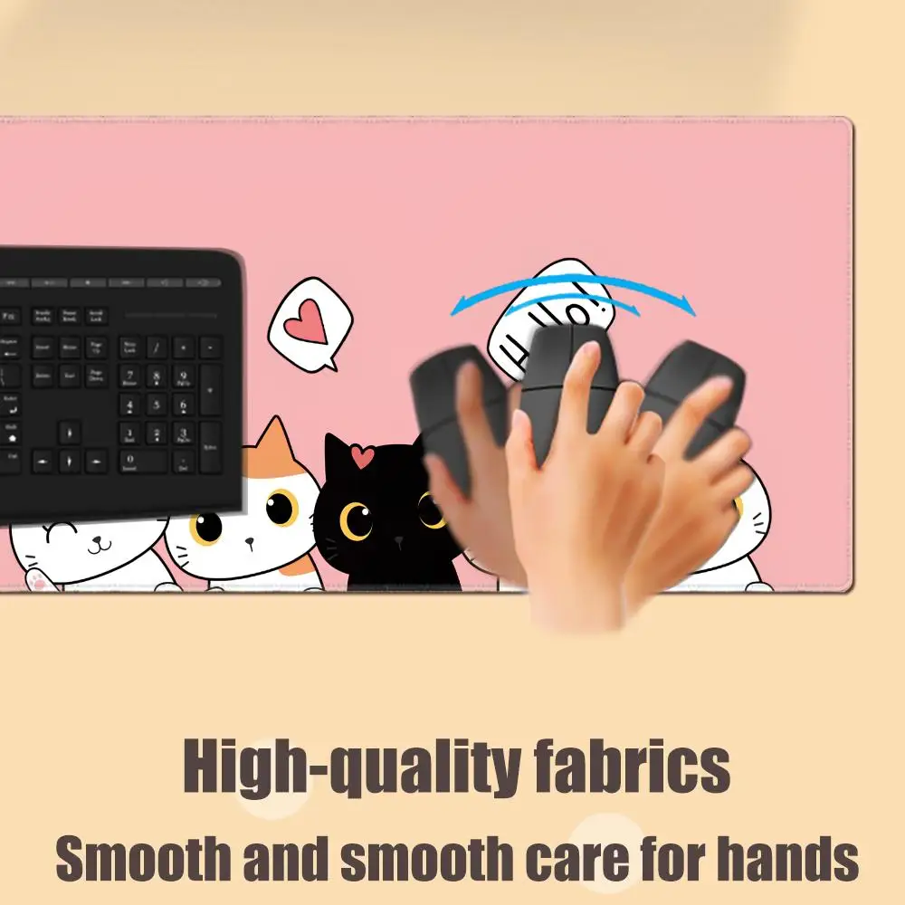 fashion canvas cute cat Mouse Pad Non-Slip Rubber Edge locking mousepads Game play mats for notebook PC computer HYBXAXC