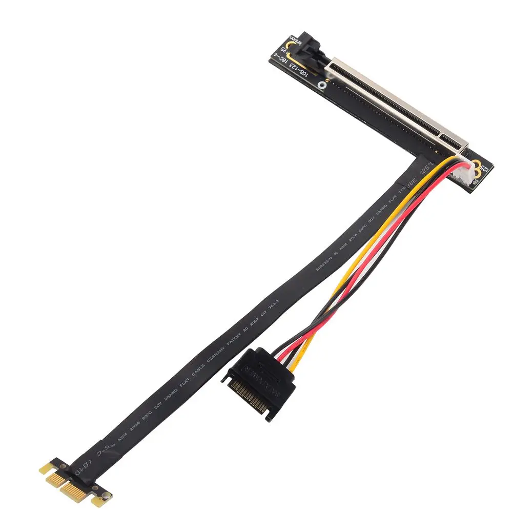 PCIe 3.0 1x to 16x Fold 90 Degree Vertical Riser Card Extension Cable PCI-E x1 x16 GPU Cable for NVIDIA AMD Bitcoin Mining Cards