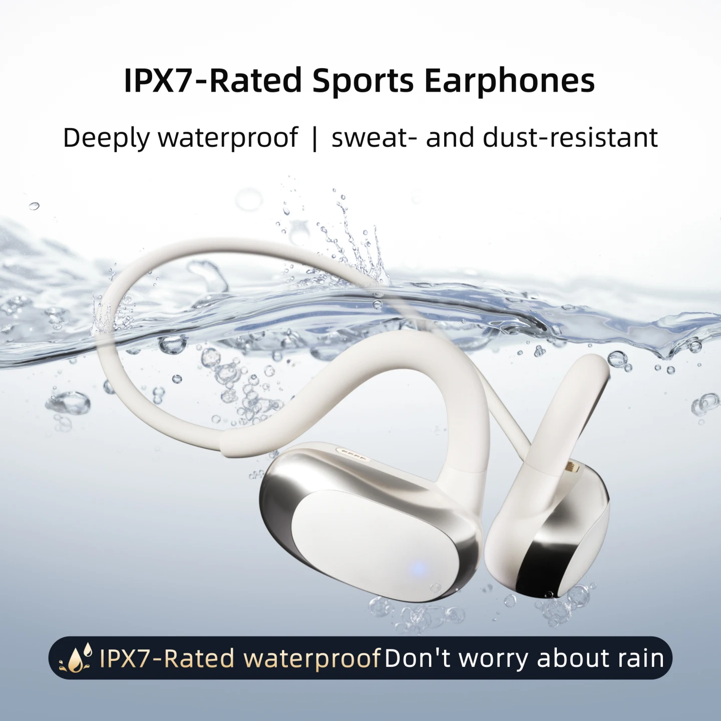 

Open Neck Hanging Bluetooth Earphones Long Battery Life IPX7 Waterproof Long Battery Life Sport Bluetooth Headphone