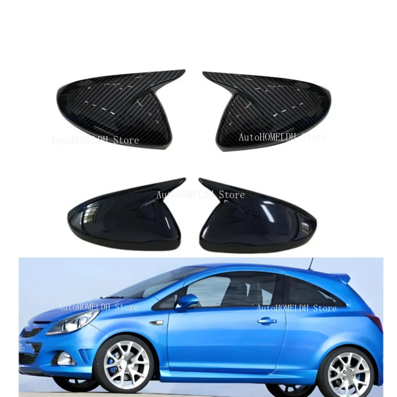 

Car Rearview Side Mirror Cover Wing Cap Fit For VAUXHALL Corsa D & E 2006-2019 Rear View Case Trim Carbon Fiber