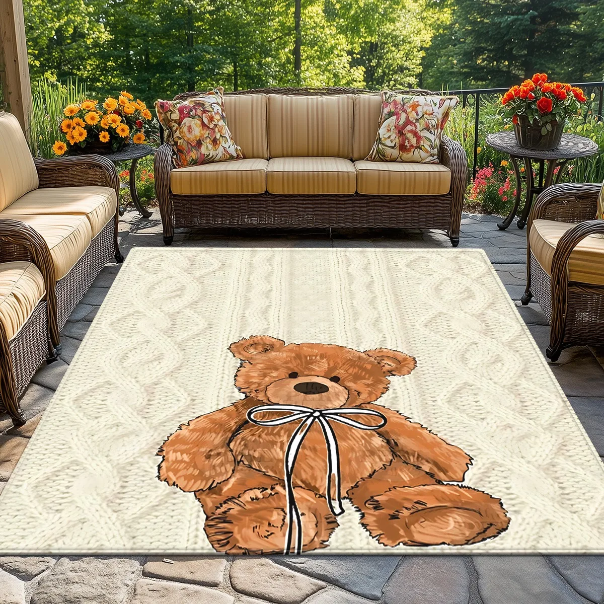 سجادة مخملية كريستالية لطيفة على شكل دمية دب بتصميم حيوانات كرتونية ديكور غرفة الأطفال سجادة أرضية ناعمة منفوشة لتزيين منزل حضانة الأطفال #6