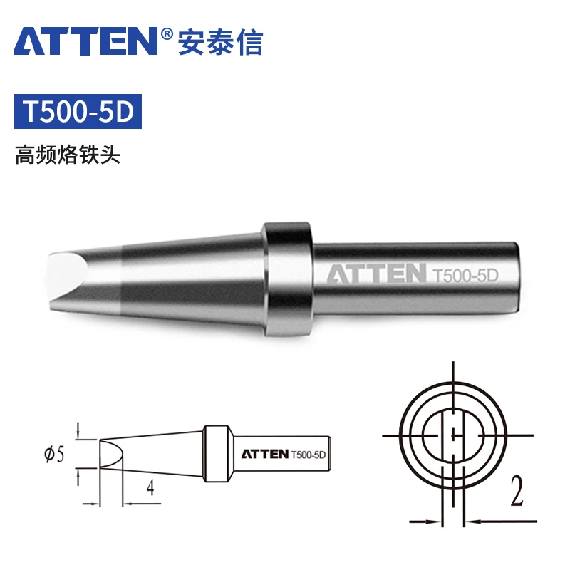 ATTEN T500-5D Soldering Iron Tips For AT-315DH AT315 205H Welding Station Soldering Iron Head Replacement Accessories Tools