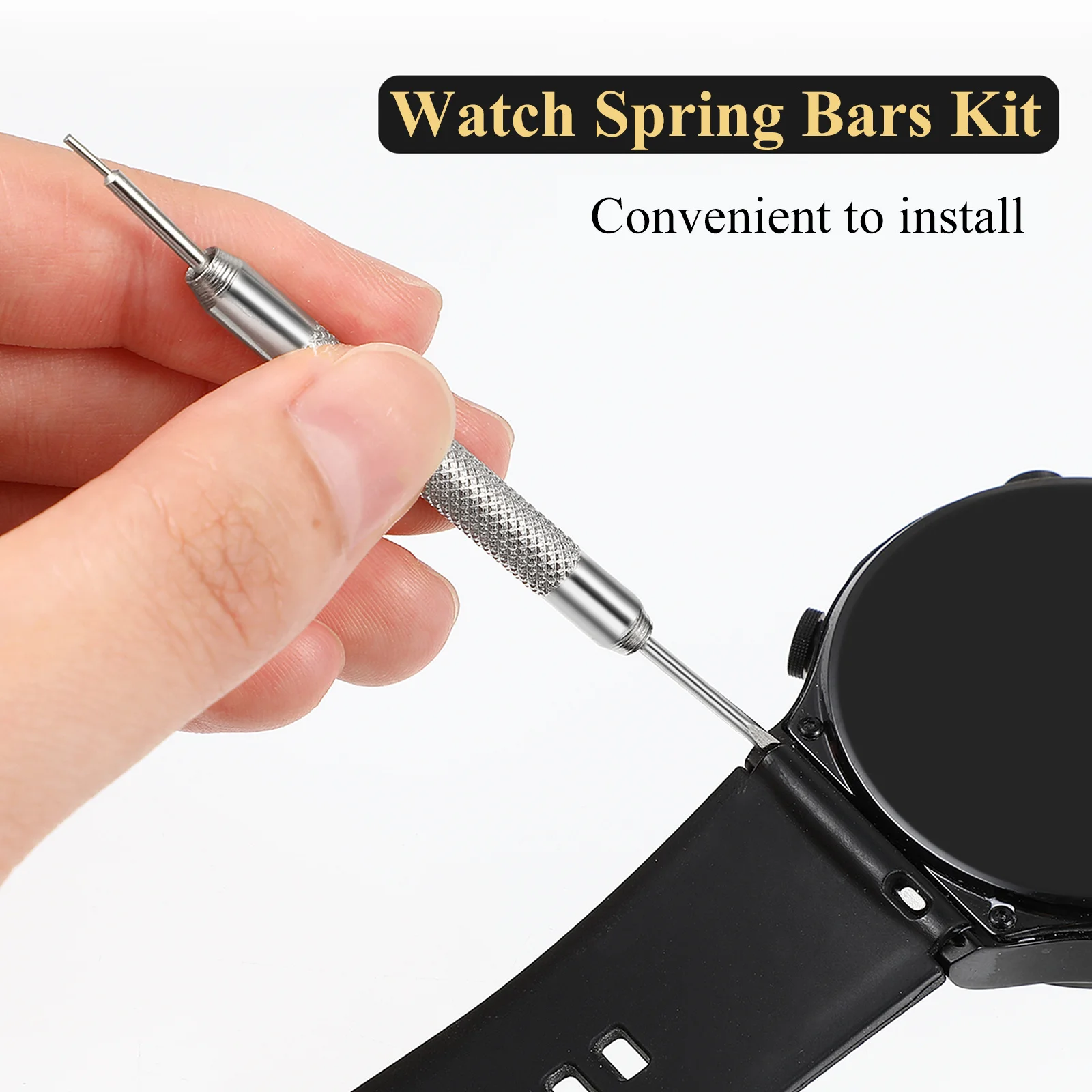 

1 Set Stainless Steel Band Tool Kit Spring Bar Remover Repair For Watch Strap Replacement Jewelry Making Durable Non-Slip Design