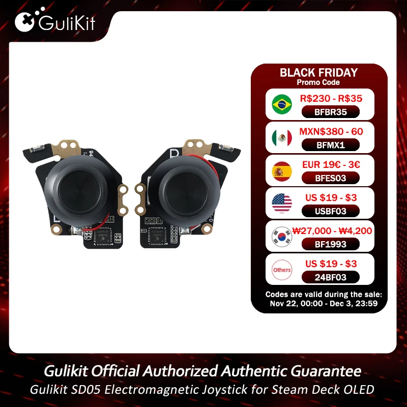 Gulikit SD05 Pgraded Version Electromagnetic Joystick for Steam Deck OLED Module Patented No Drifting for Repair Replacement