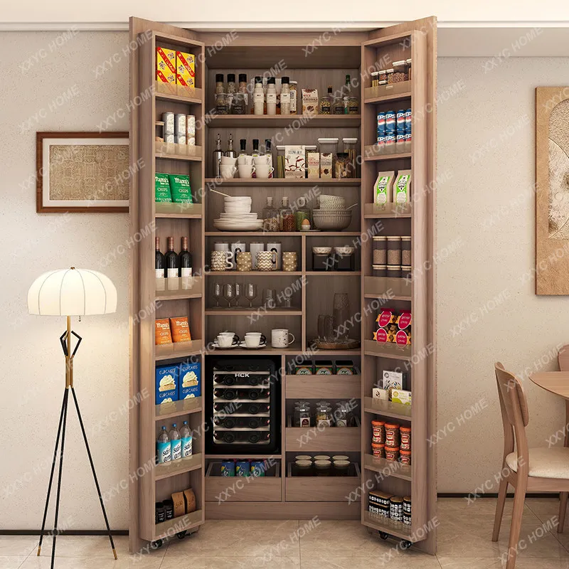 Light luxury solid wood dining side cabinet integrated locker against the wall snack cabinet